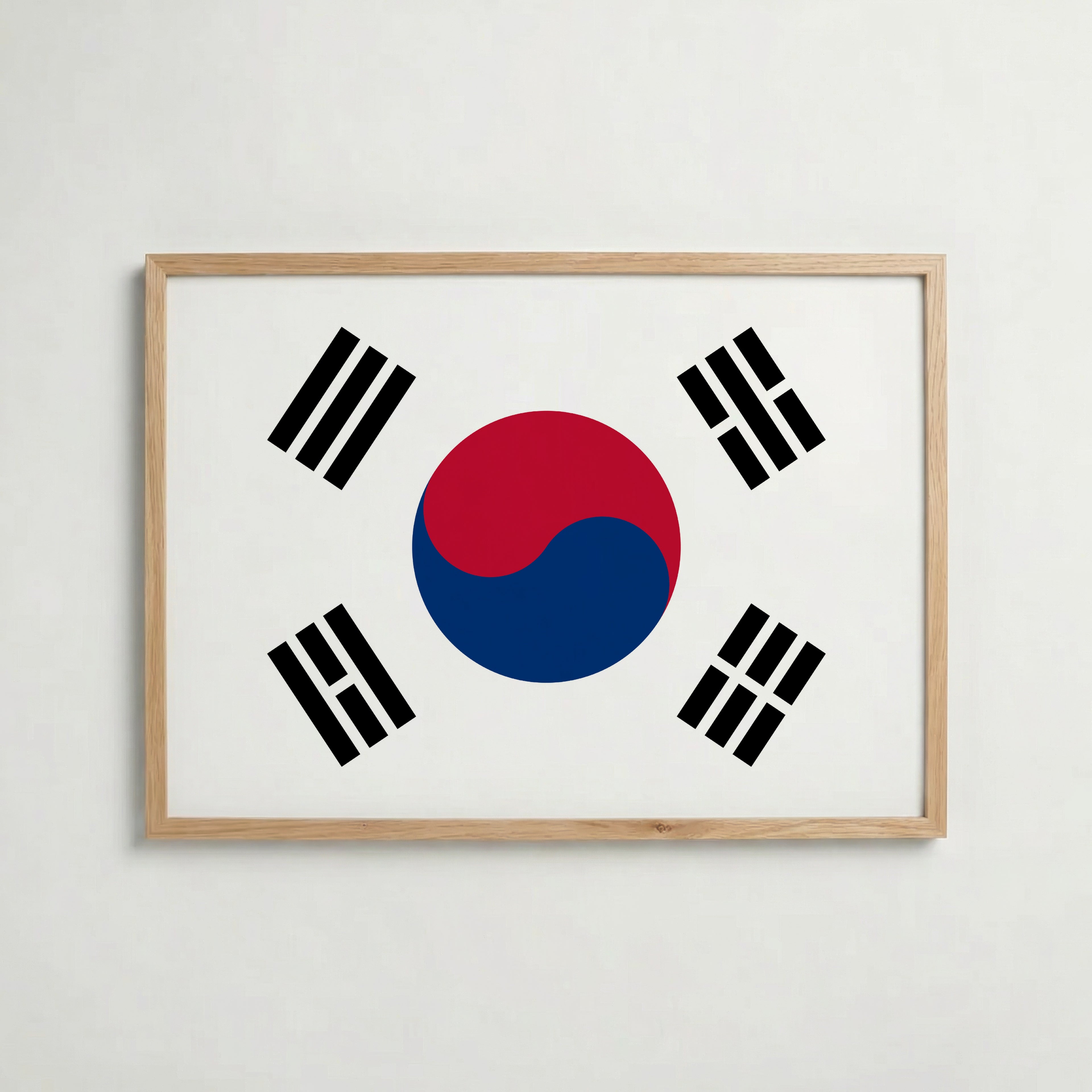 South Korea National Flag Poster i ekram – inramad konsttryck för stilren inredning hos Bozetto