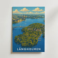 Långholmen Stockholm affisch inramad i neutral ram – konsttryck från Bozetto – nr 1
