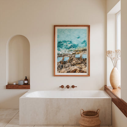 Coastal Striped Chairs Poster