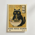 Kuro Neko Ramen Cat Poster