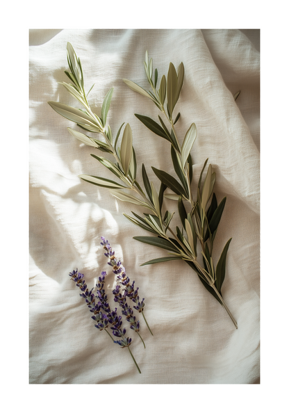 Linen & Leaves Poster