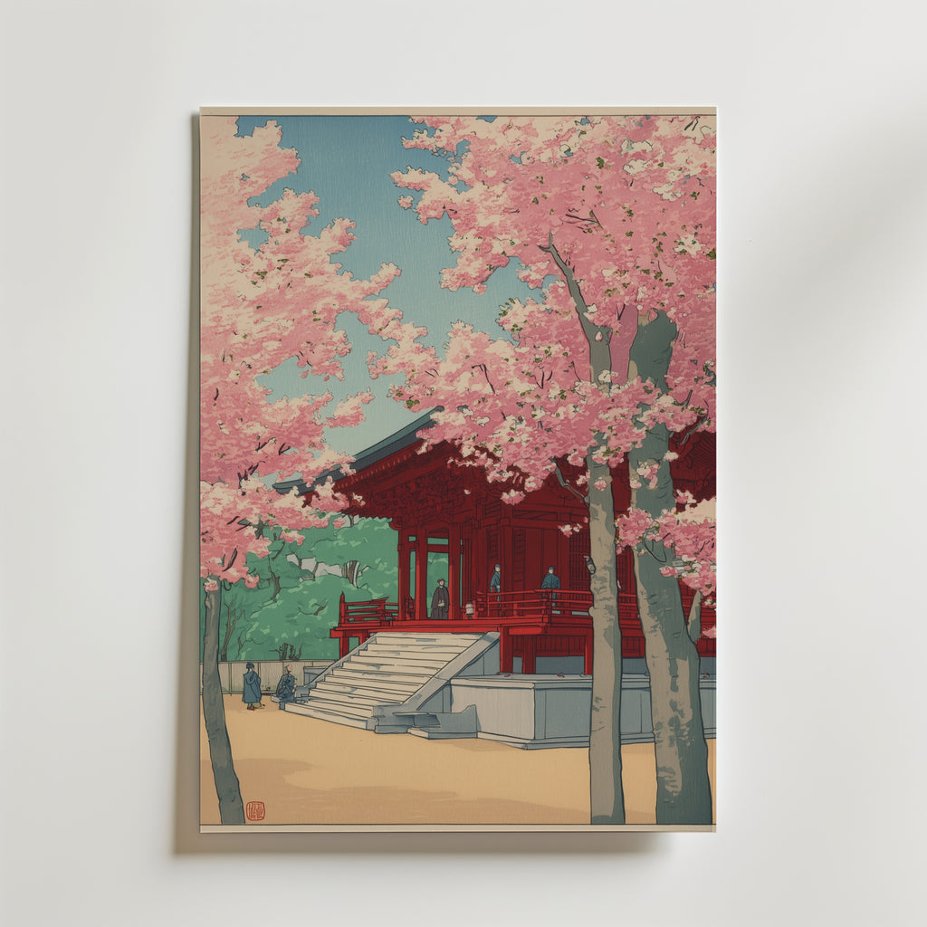 Sakura Temple Poster affisch – poster till väggdekoration – köp online hos Bozetto