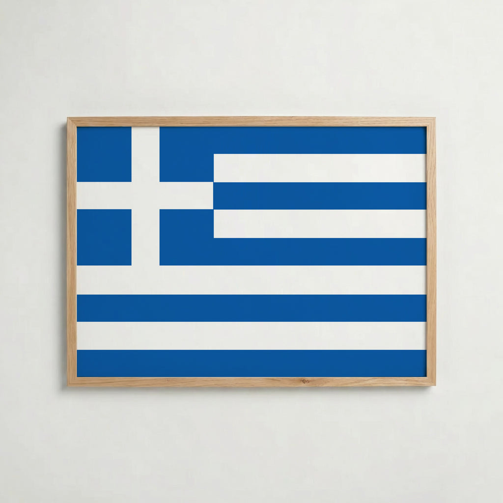 Greece National Flag Poster – poster väggdekoration inredning – Affischer hos Bozetto