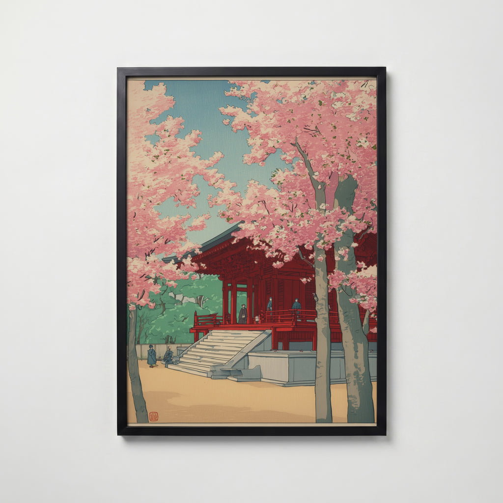 Sakura Temple Poster affisch – stilren väggdekoration – Bozetto posters