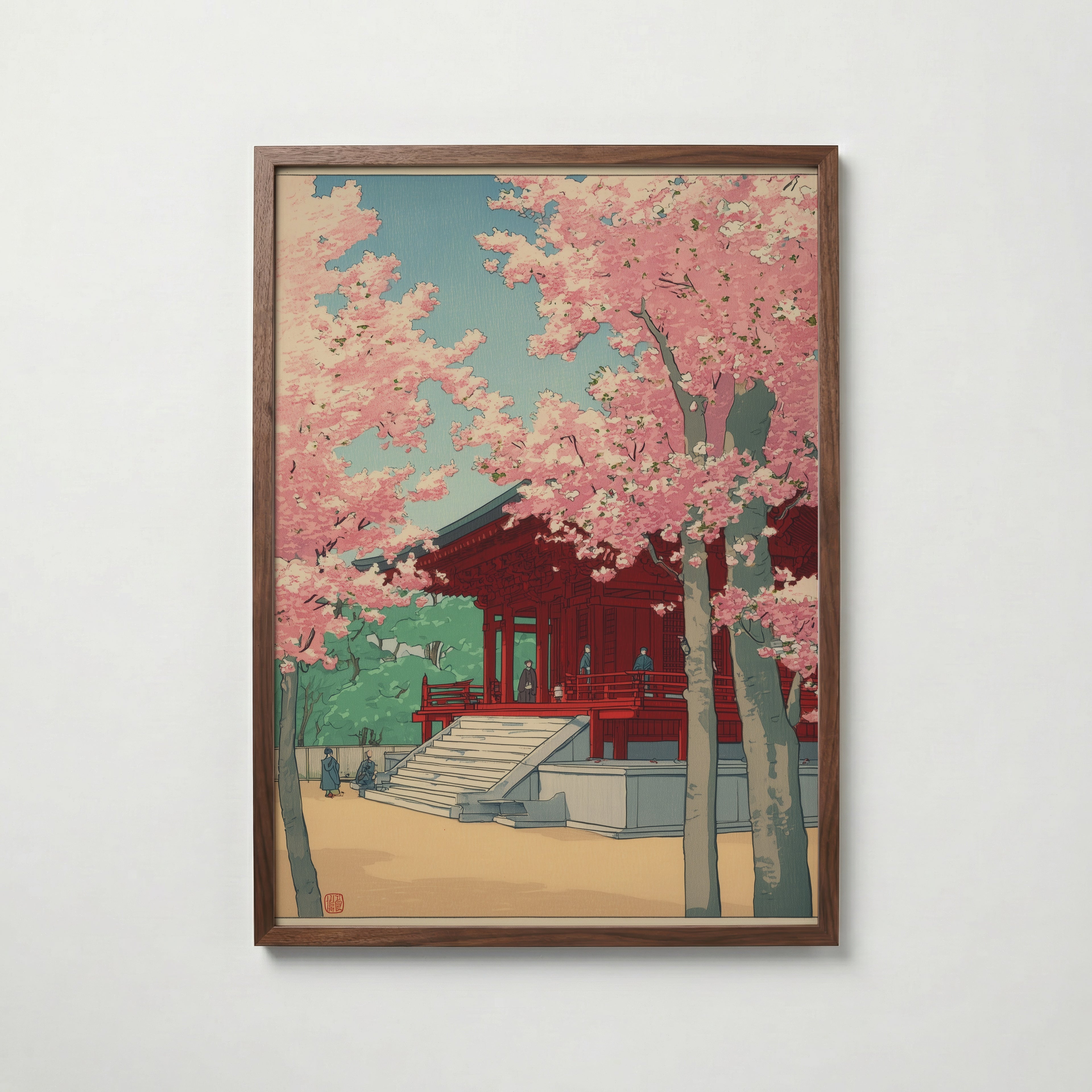 Sakura Temple Poster poster – väggdekoration för hemmet – köp hos Bozetto