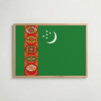 Turkmenistan National Flag Poster – poster väggdekoration inredning – Affischer hos Bozetto