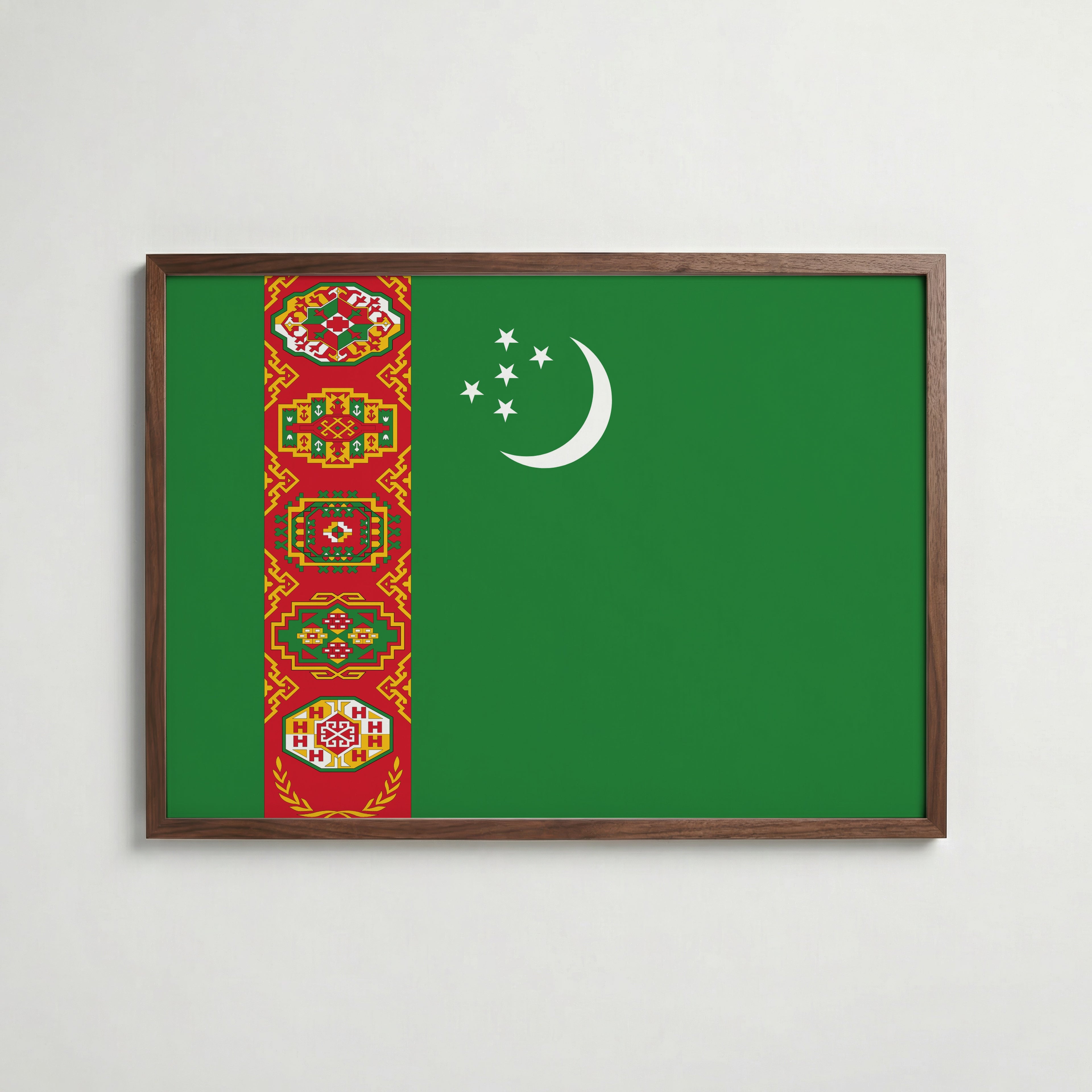 Turkmenistan National Flag Poster poster – väggdekoration för hemmet – köp hos Bozetto