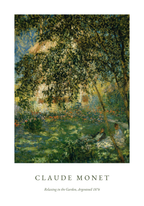 Claude Monet Relaxing In The Garden Poster