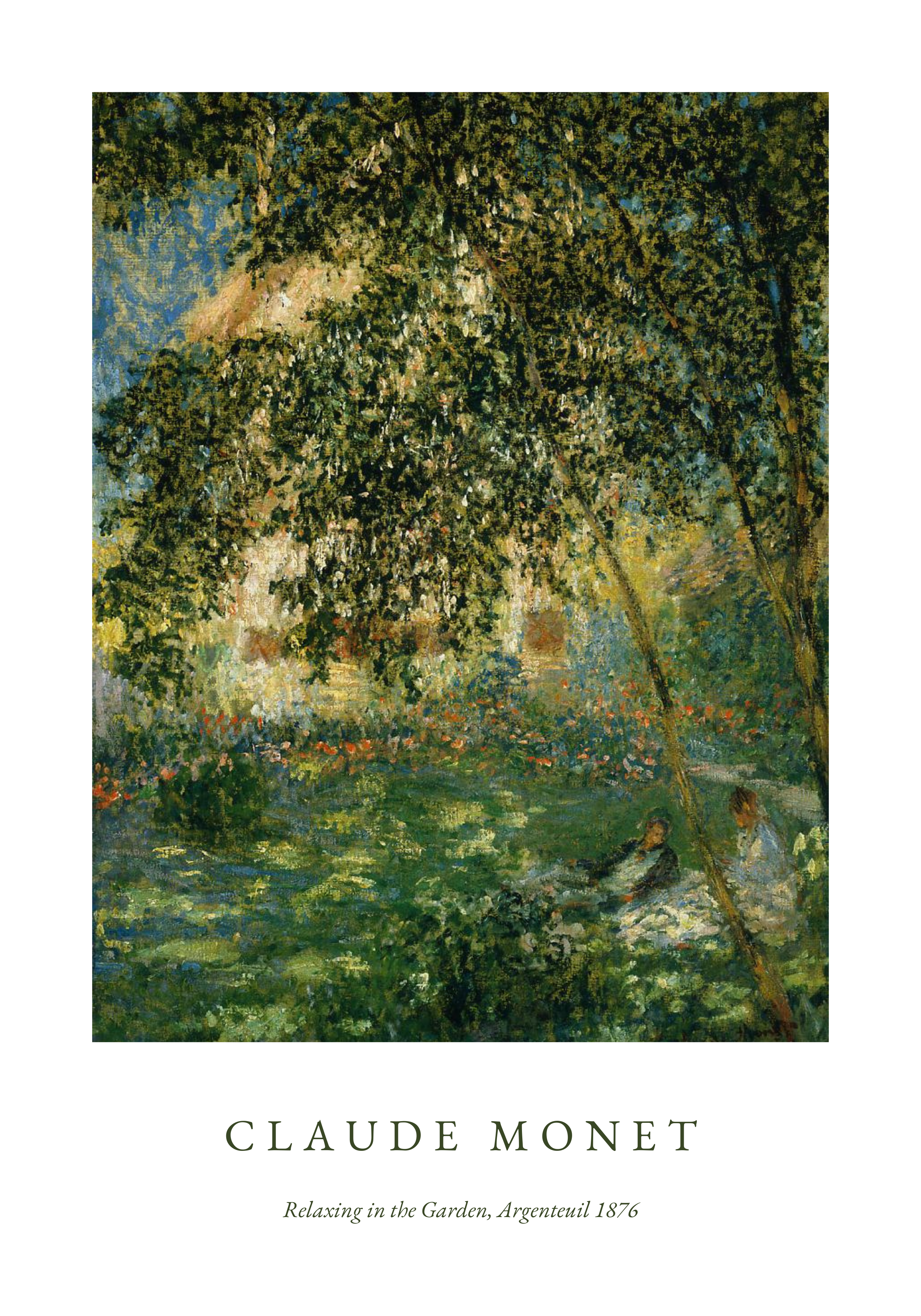 Claude Monet Relaxing In The Garden Poster
