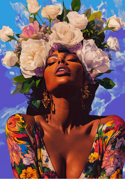 Floral Crown Portrait Poster