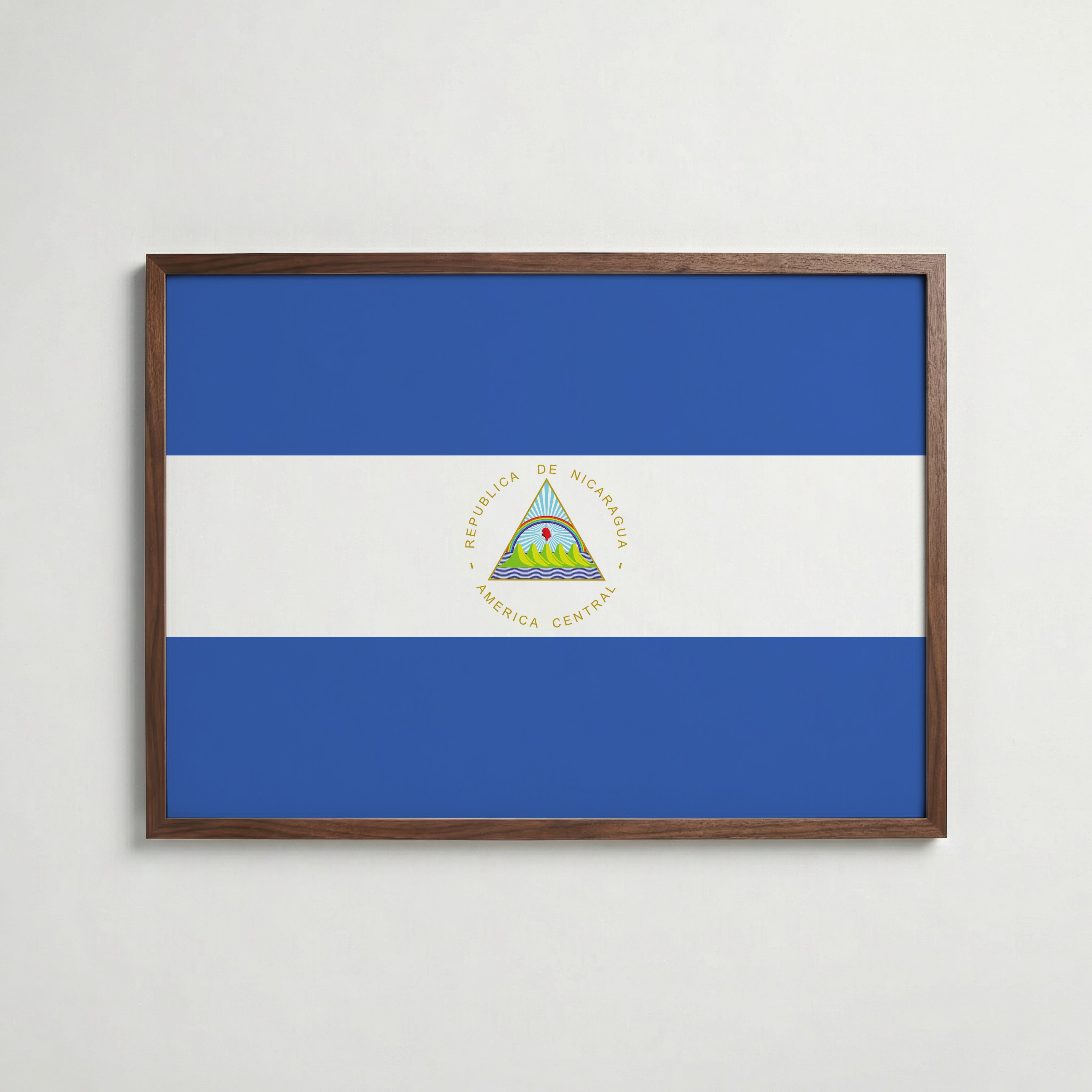 Nicaragua National Flag Poster poster – väggdekoration för hemmet – köp hos Bozetto