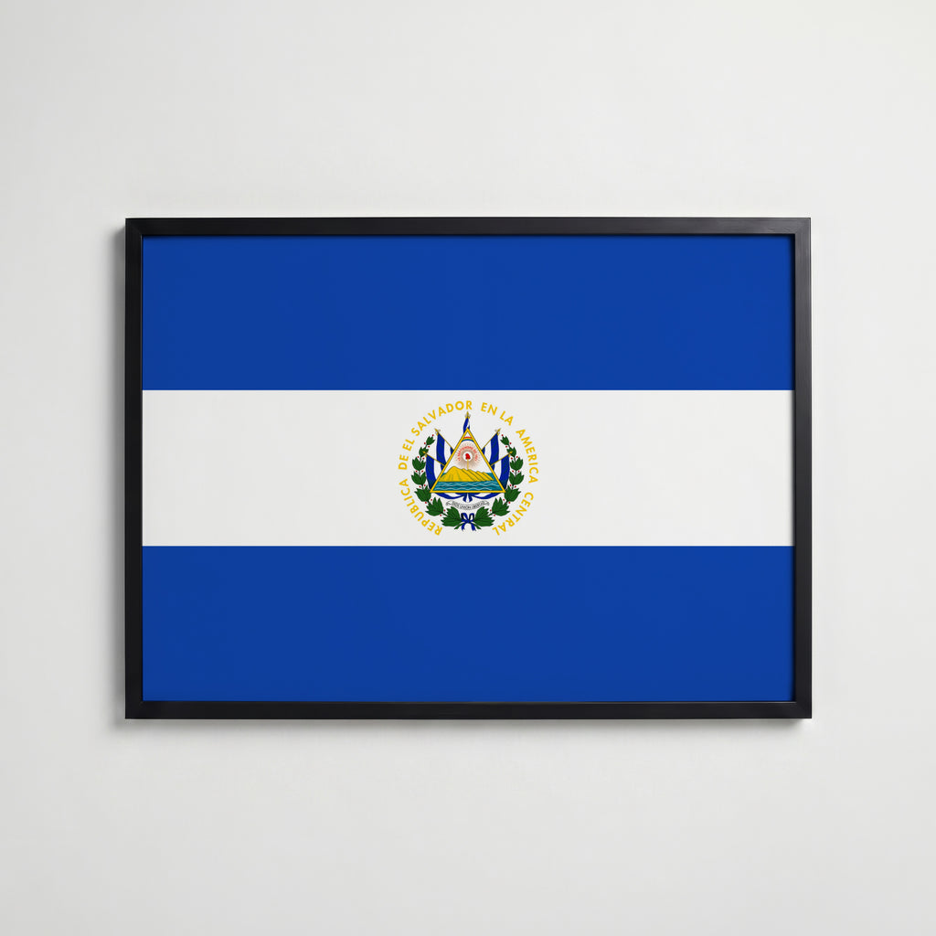 El Salvador National Flag Poster affisch – köp poster online – Bozetto väggdekoration