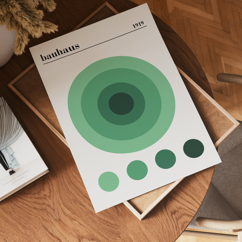 Bauhaus Green Circles Poster