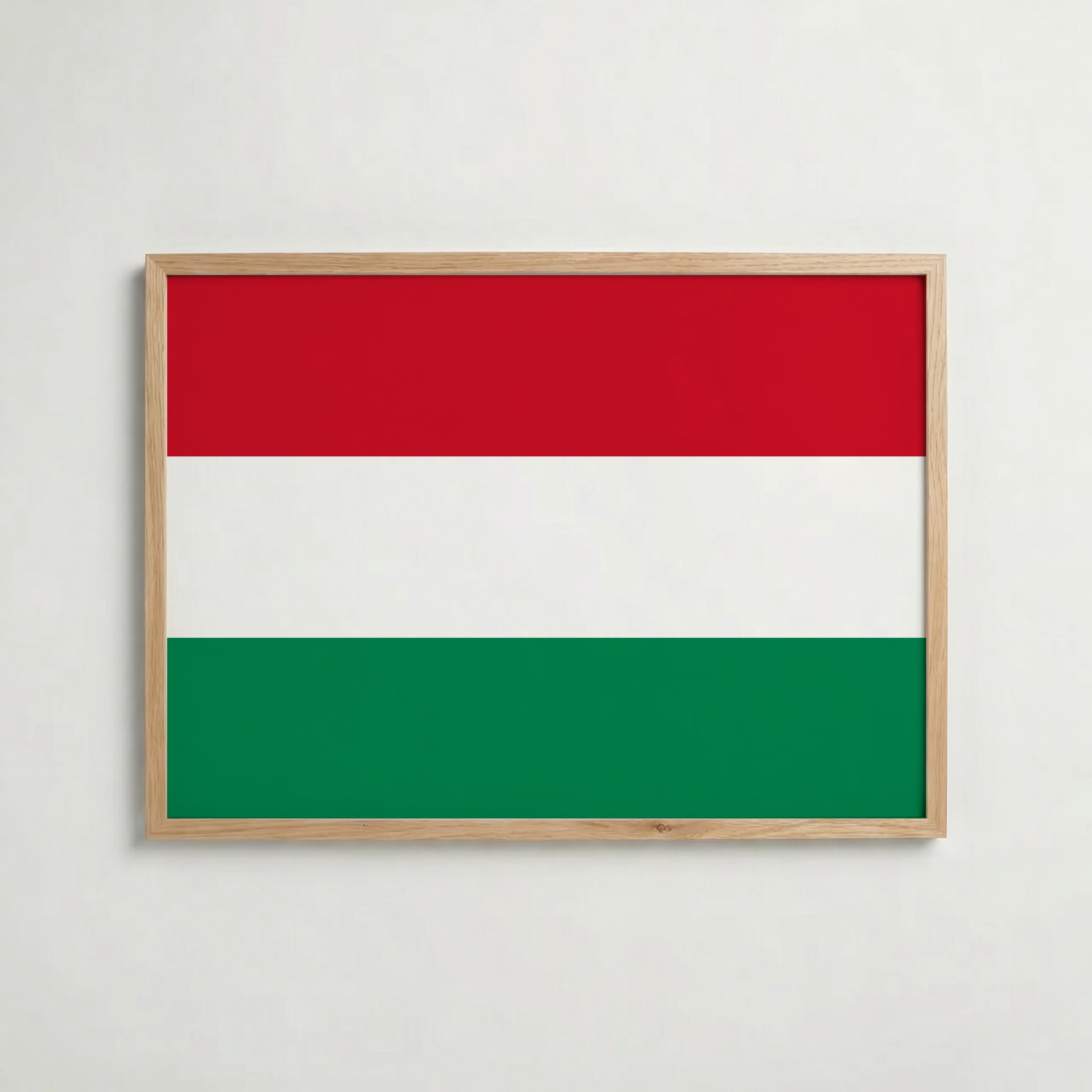 Hungary National Flag Poster i ekram – inramad konsttryck för stilren inredning hos Bozetto