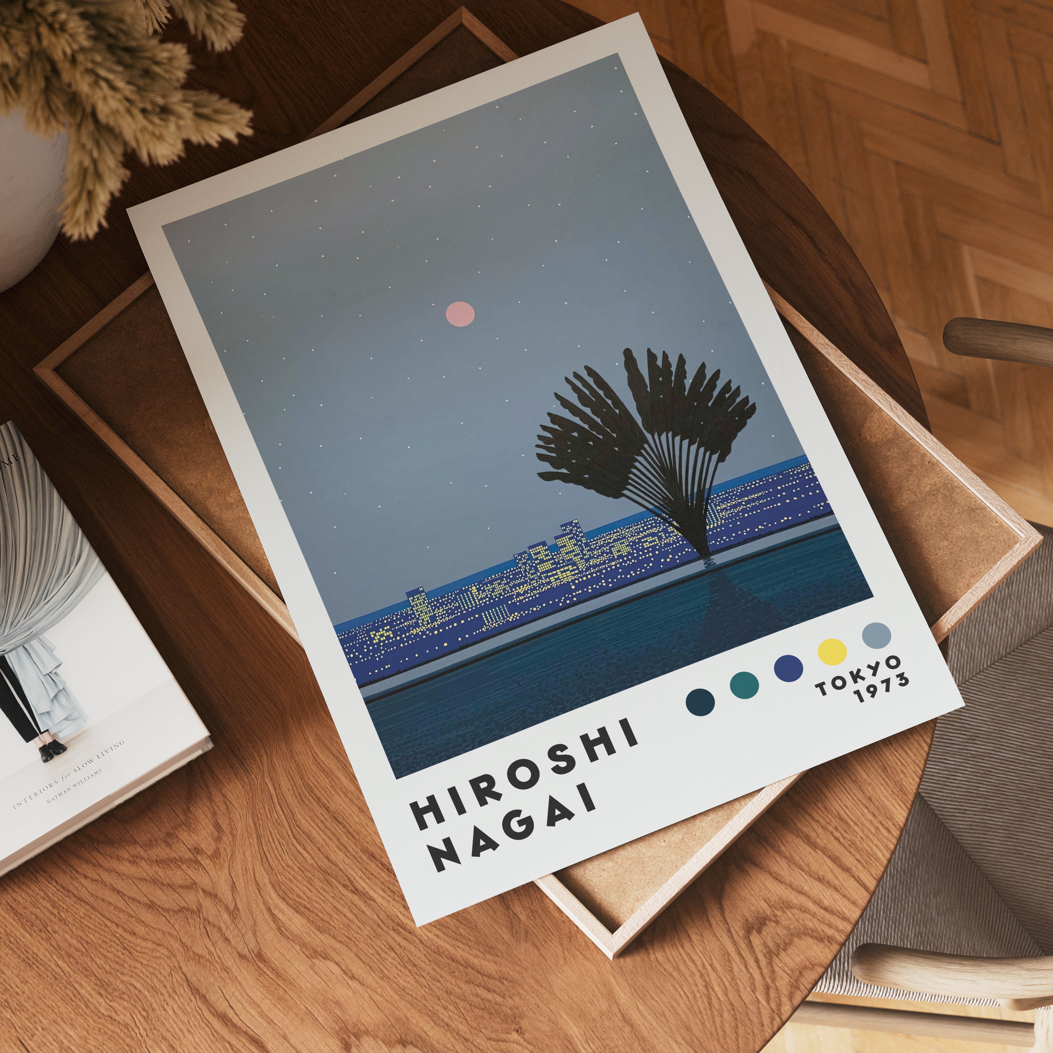 Hiroshi Nagai Moon Over City Poster