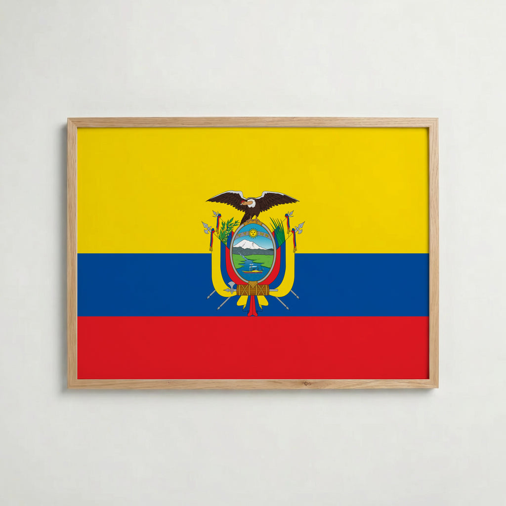 Ecuador National Flag Poster – poster väggdekoration inredning – Affischer hos Bozetto