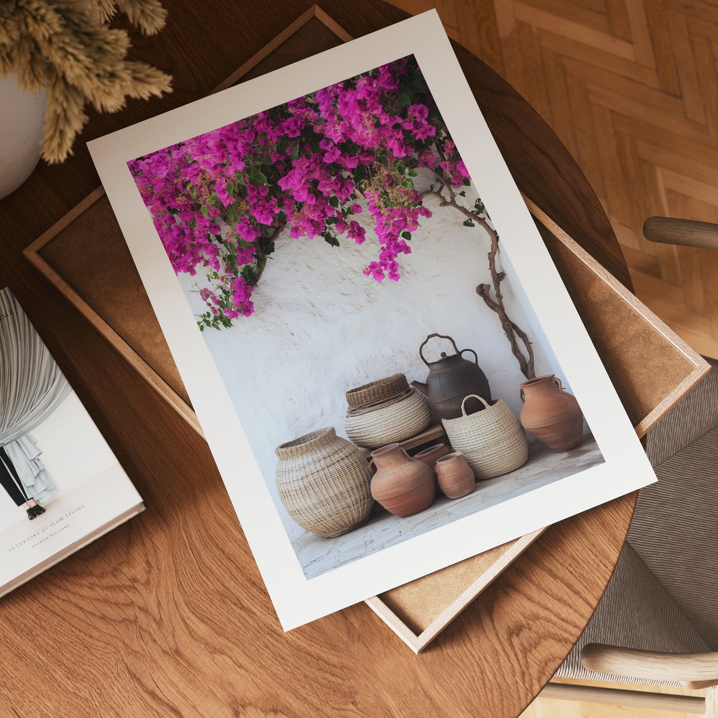 Mediterranean Clay & Bougainvillea Poster