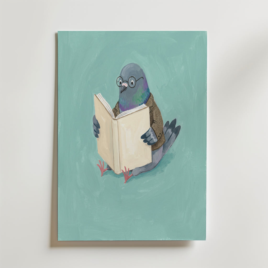 Reading Pigeon Poster – produktbild