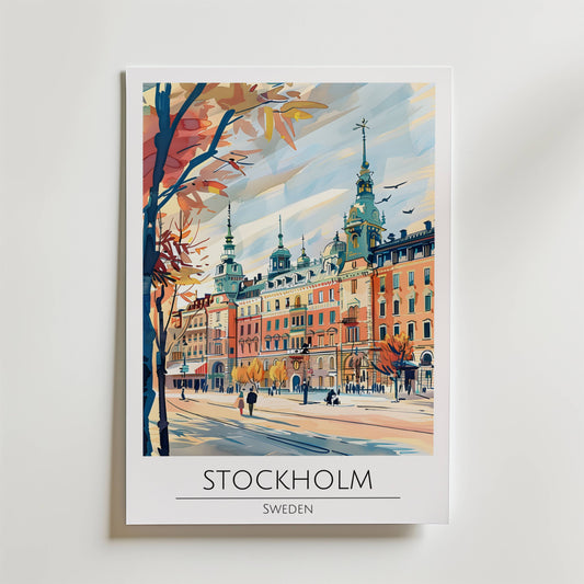 Stockholm Autumn Boulevard Poster