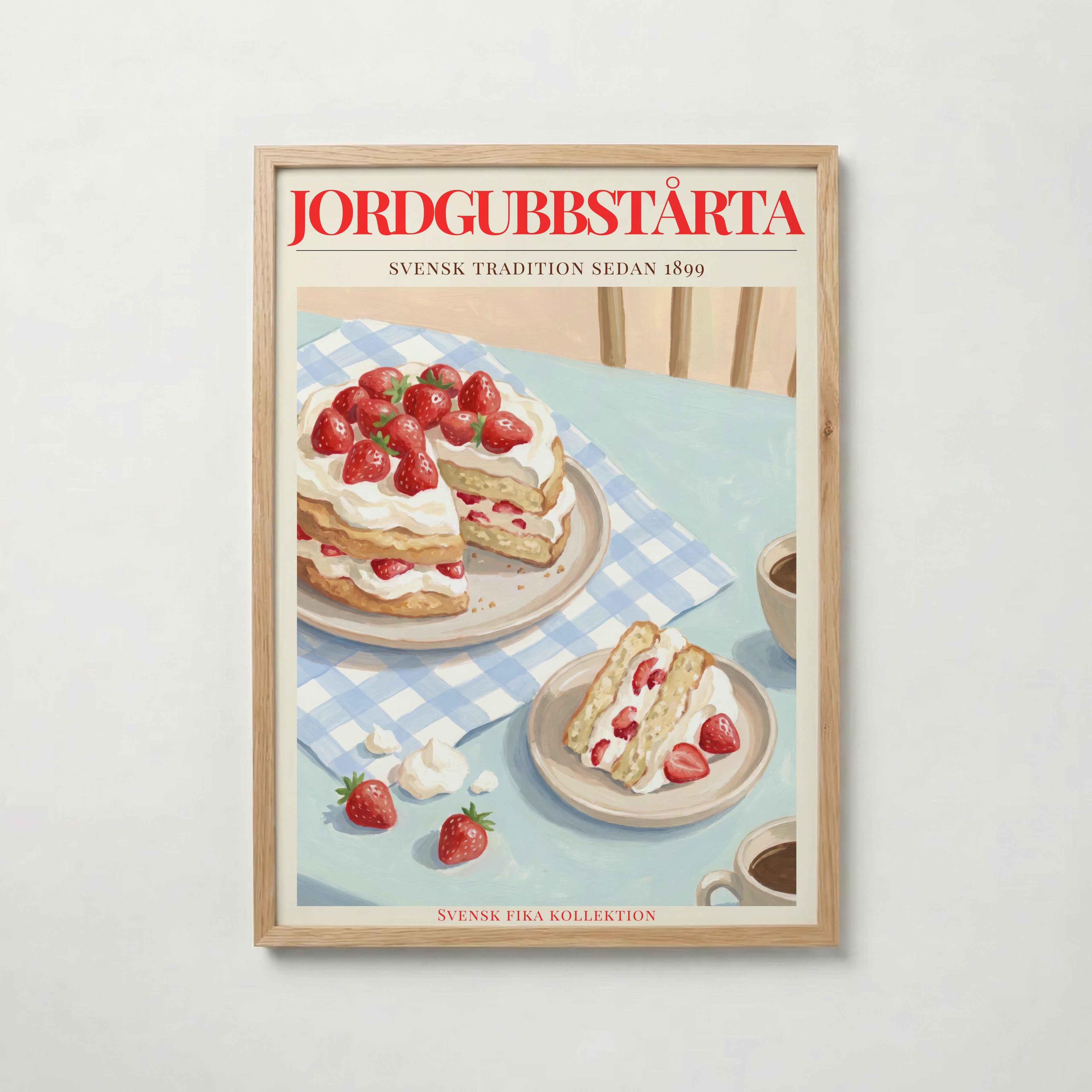 Jordgubbstårta Poster – köp affisch till hemmet – Bozetto väggdekoration