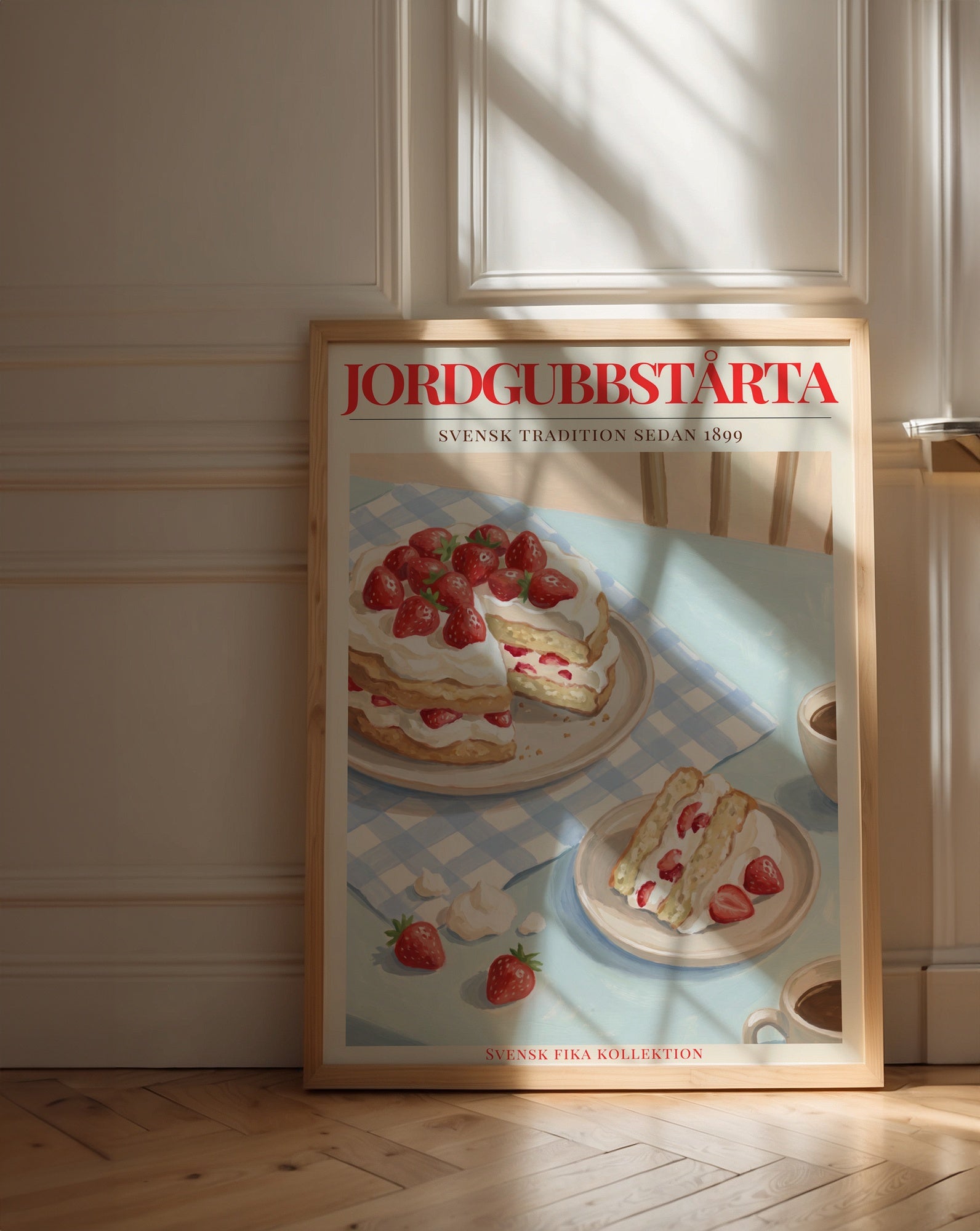 Jordgubbstårta Poster – poster väggdekoration inredning – Affischer hos Bozetto