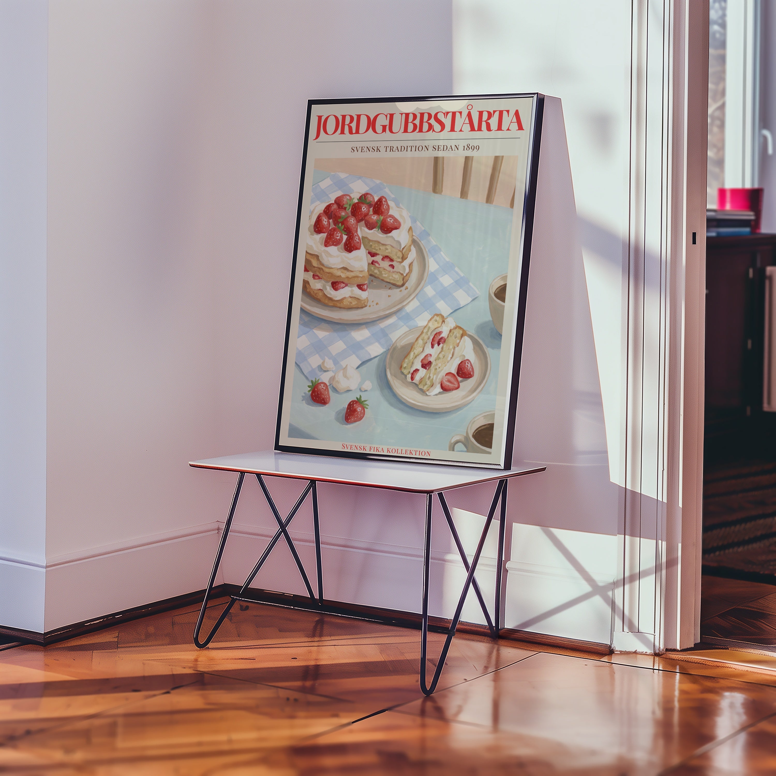 Jordgubbstårta Poster affisch – köp poster online – Bozetto väggdekoration