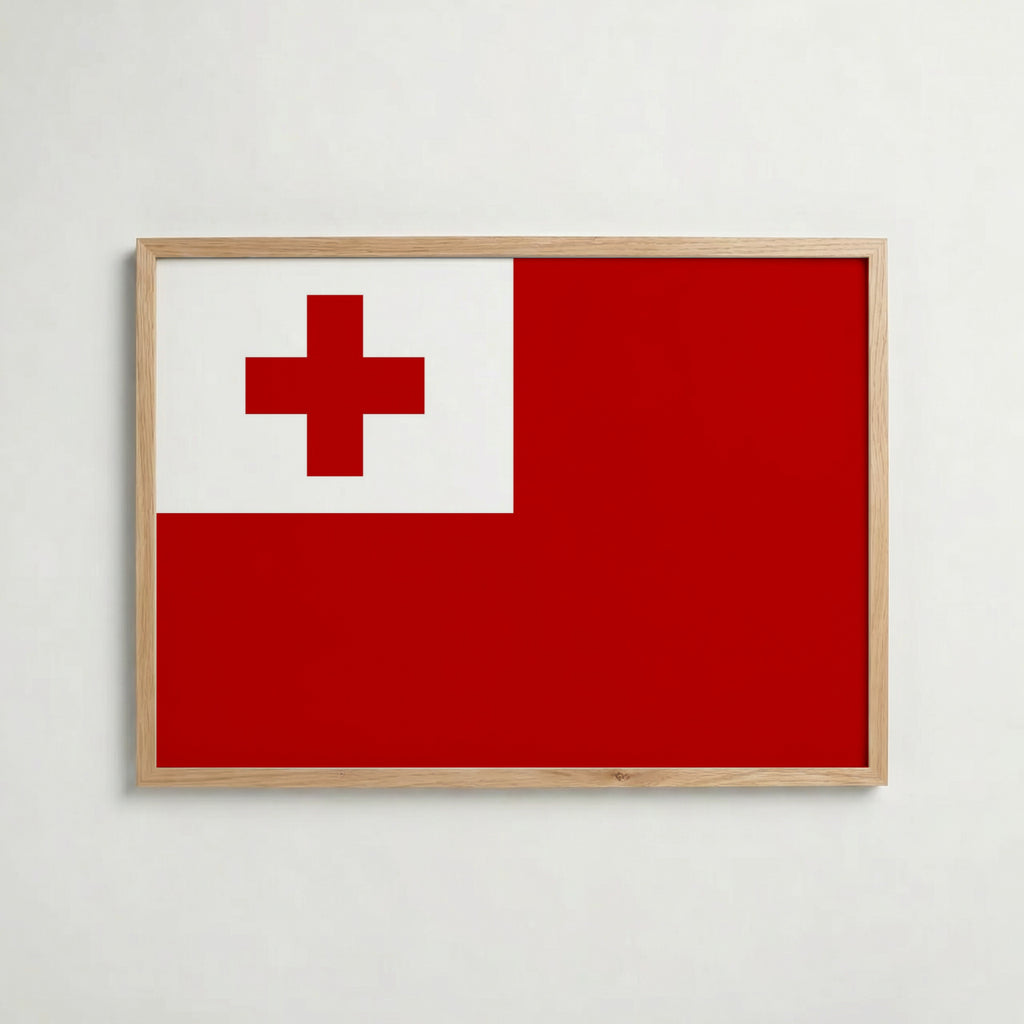 Tonga National Flag Poster – poster väggdekoration inredning – Affischer hos Bozetto