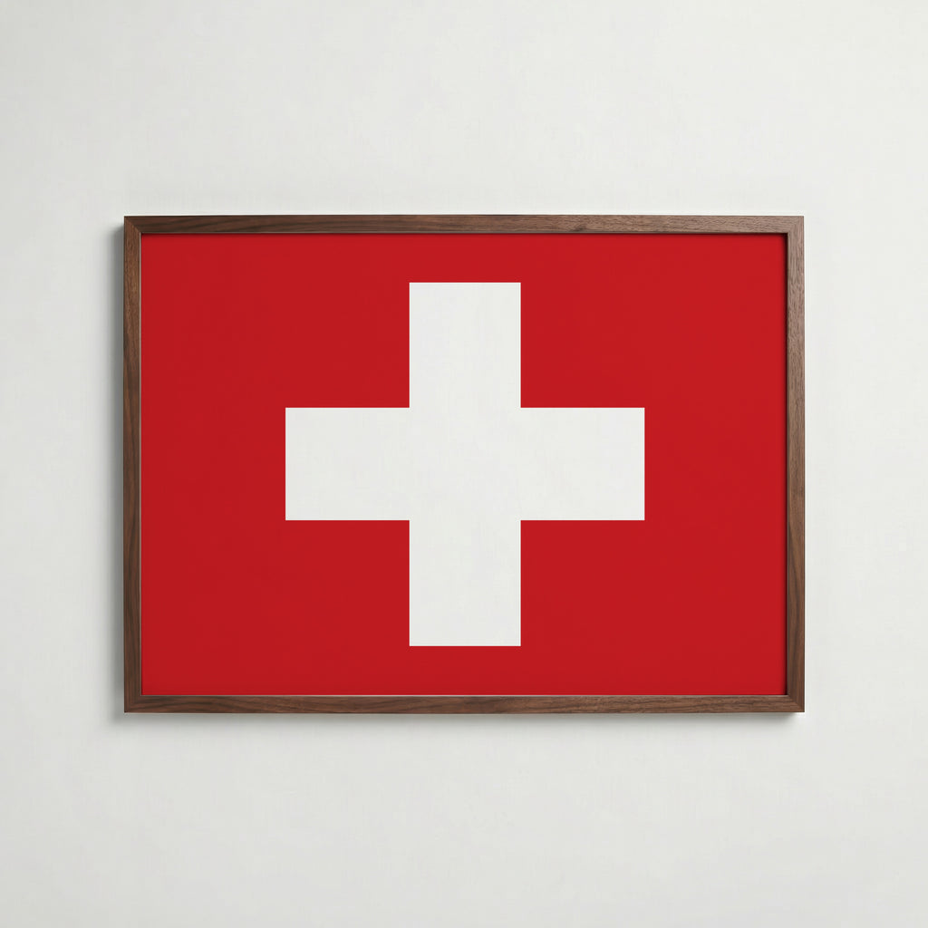 Switzerland National Flag Poster affisch – köp poster online – Bozetto väggdekoration