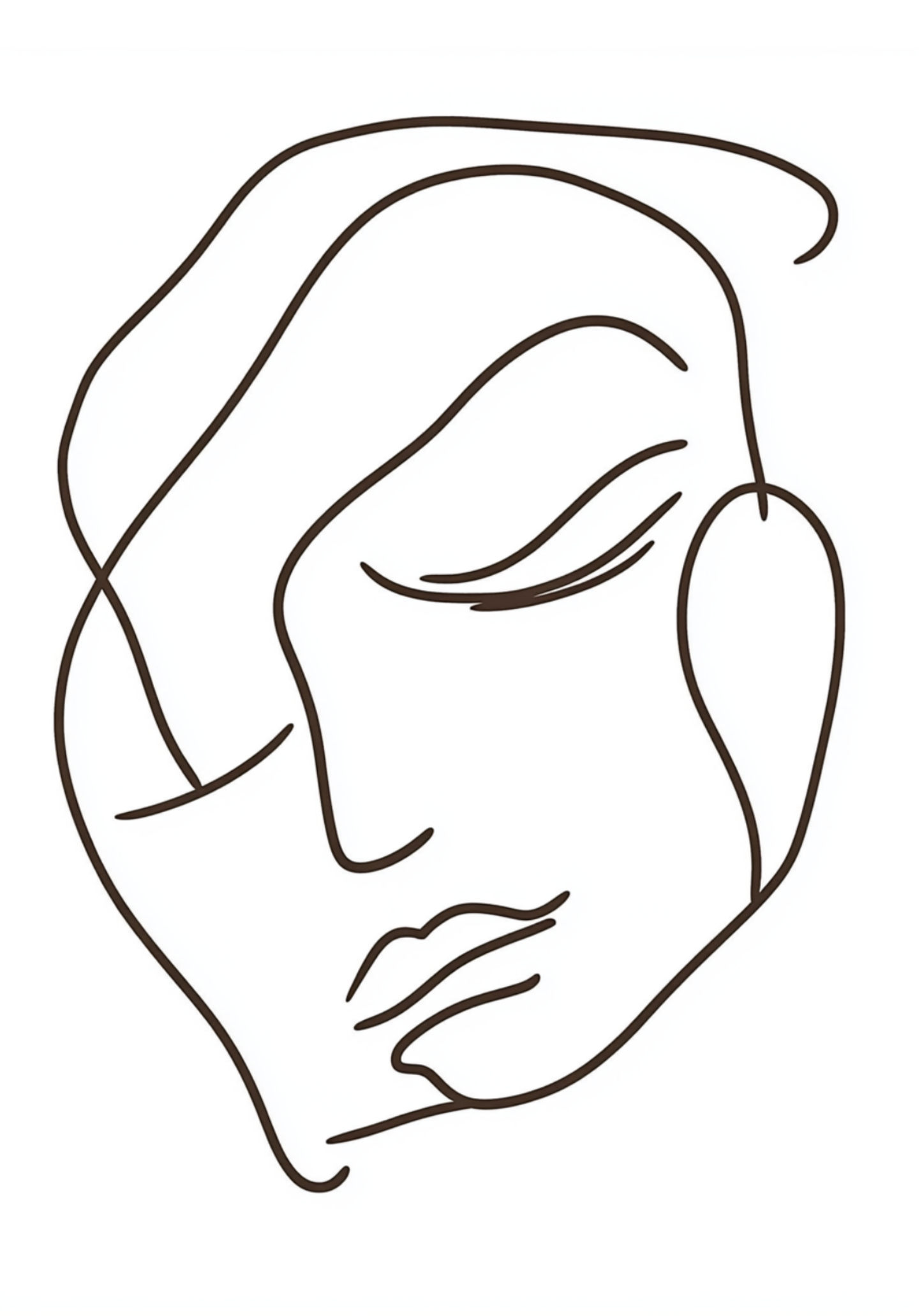 Bold Line Art Face Poster