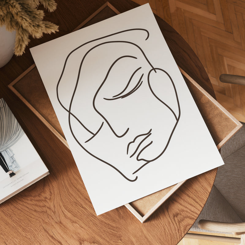 Bold Line Art Face Poster