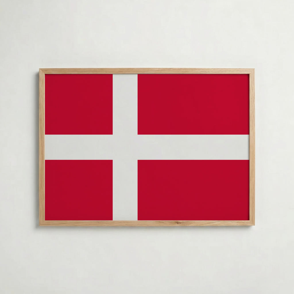 Denmark National Flag Poster – poster väggdekoration inredning – Affischer hos Bozetto