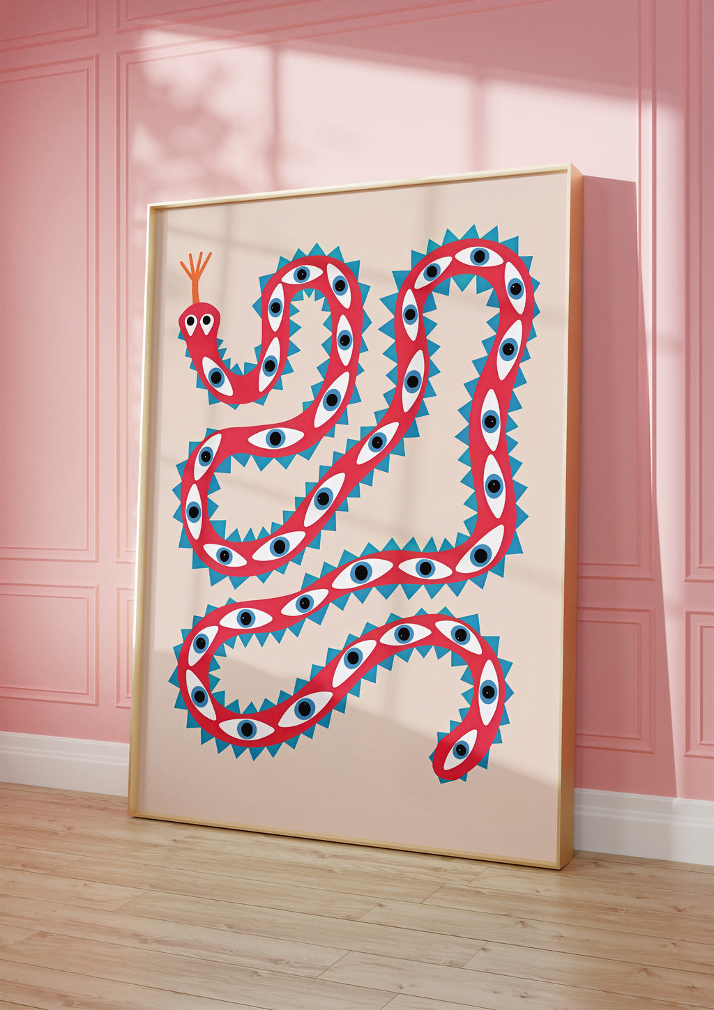 Playful Snake Art Poster