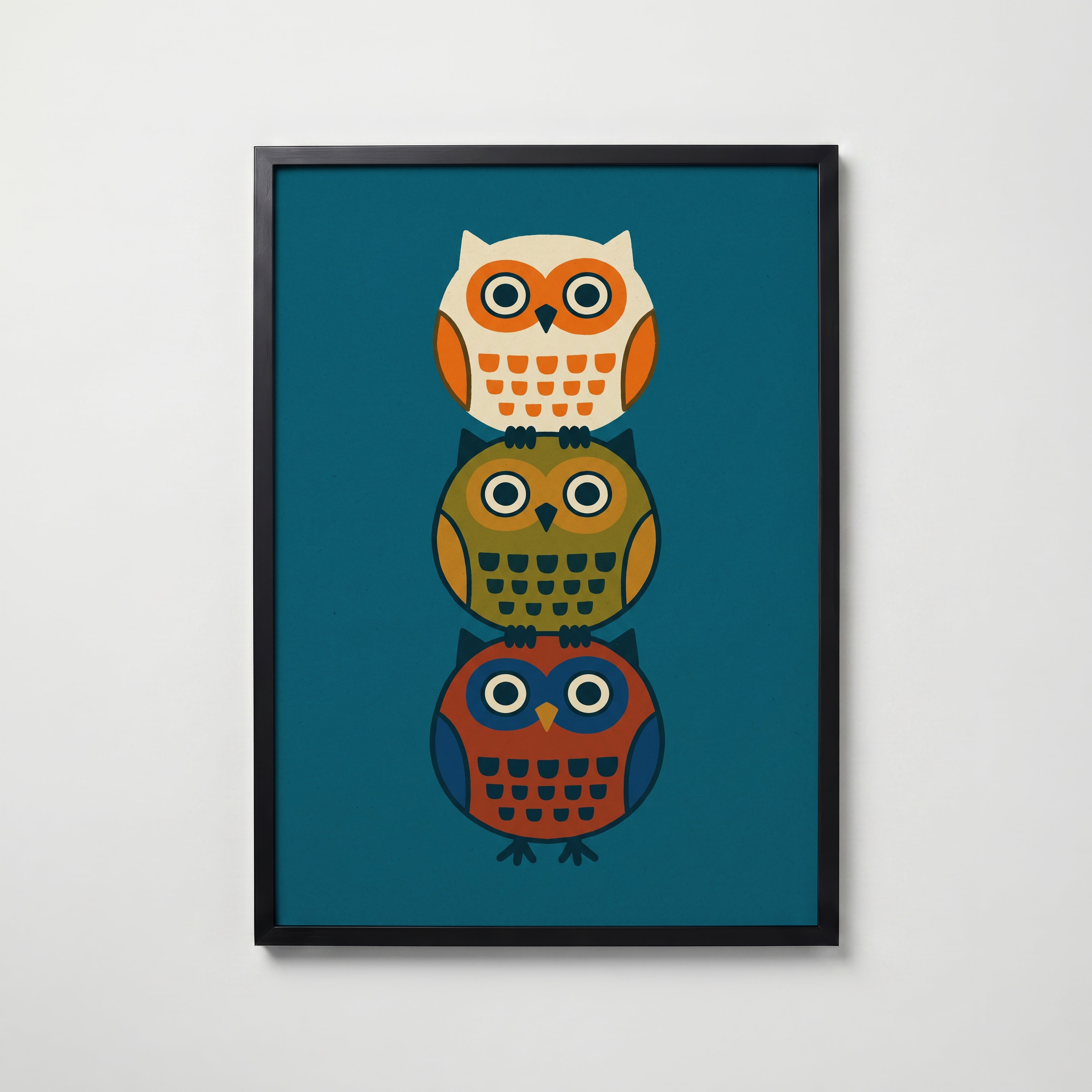 Owl Totem Poster – svart ram