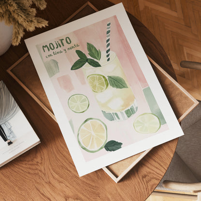 Mojito Con Lima Y Menta Poster