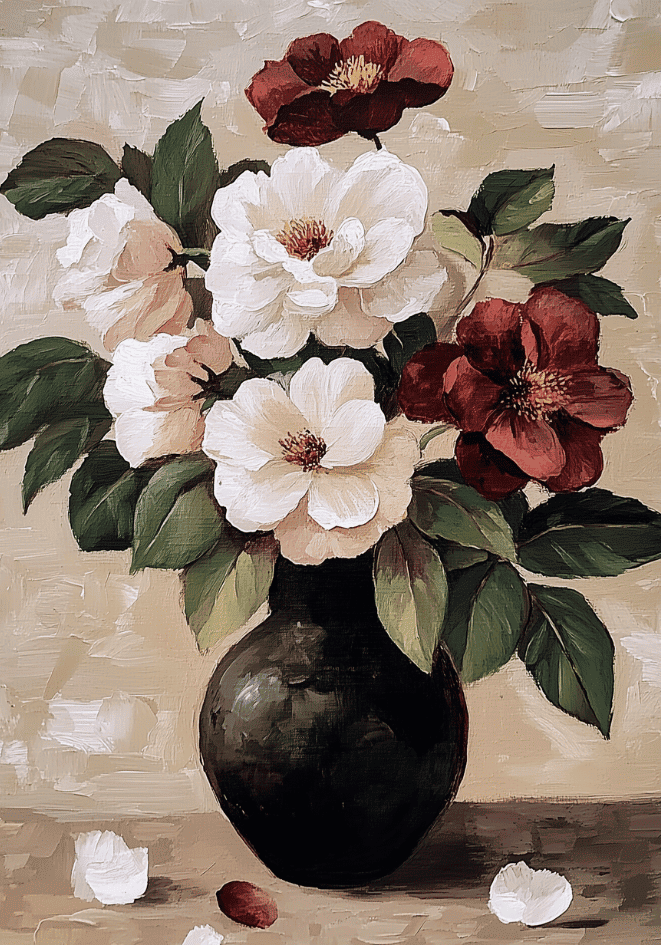 Floral oil painting Poster