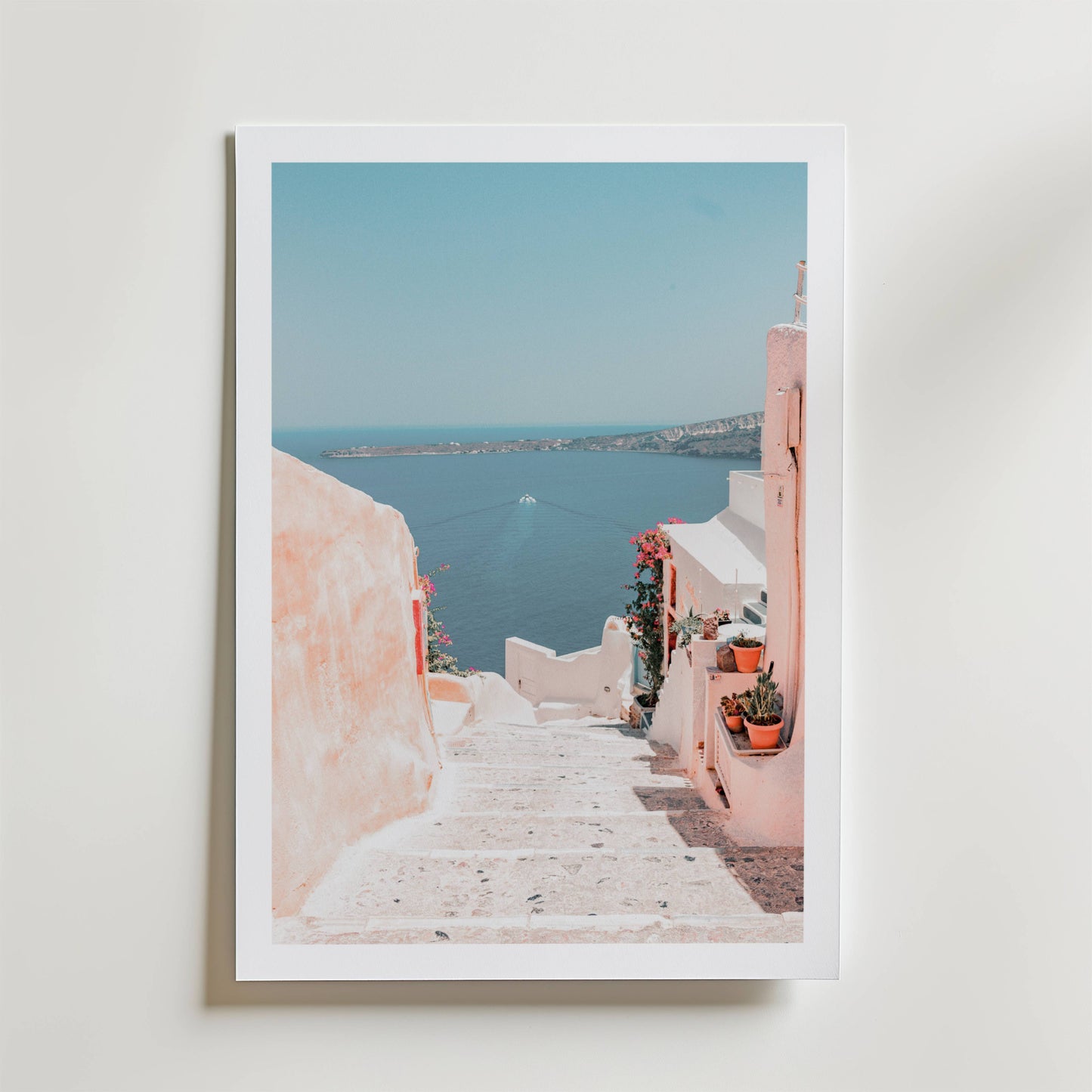 Santorini Horizon Path Poster