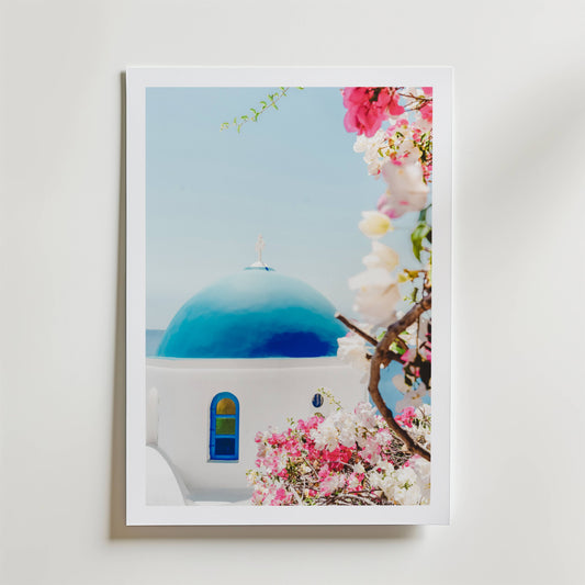 Santorini Bloom Escape Poster