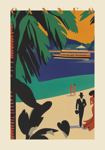 Art Deco Cannes Poster
