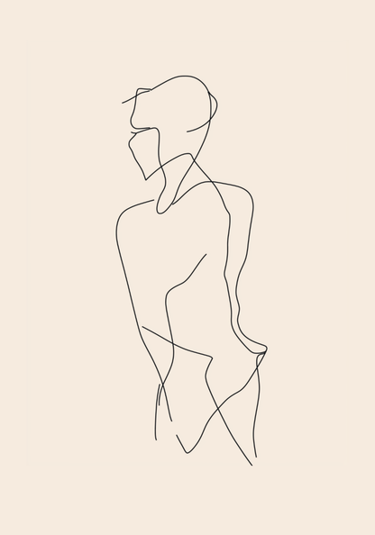 Solitary Line Body Poster