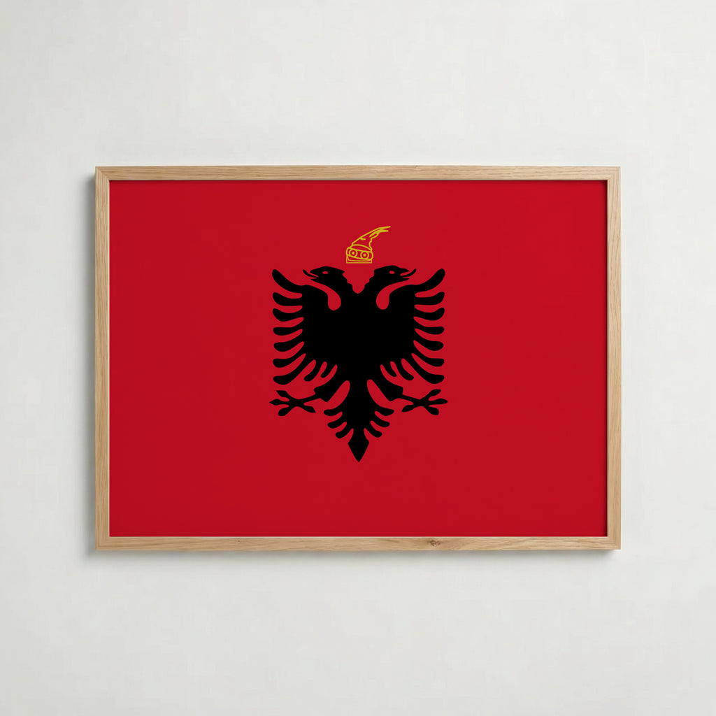 Albania National Flag Poster – poster väggdekoration inredning – Affischer hos Bozetto