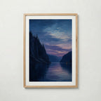 Twilight Fjord Poster i ekram – inramad konsttryck för stilren inredning hos Bozetto