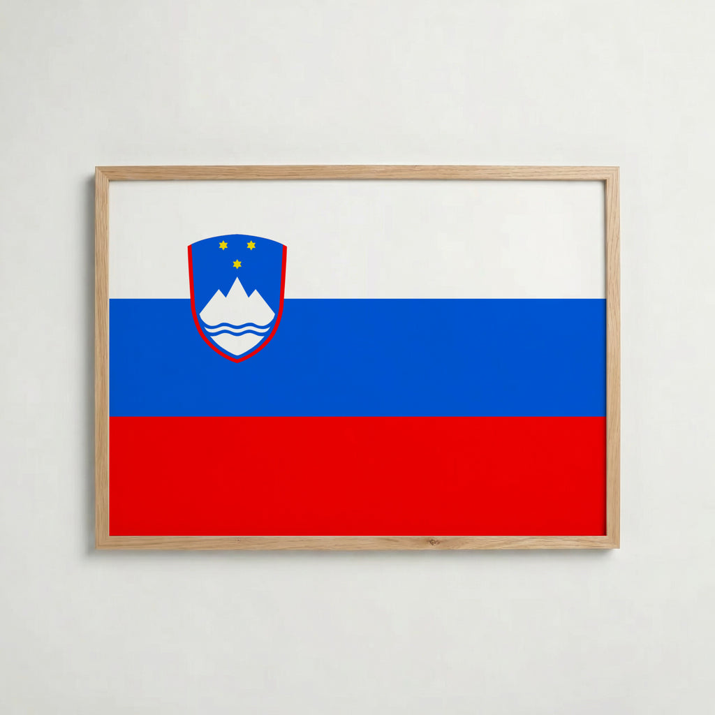 Slovenia National Flag Poster – poster väggdekoration inredning – Affischer hos Bozetto
