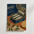 Sardines du Jour affisch inramad i neutral ram – se hur konsttrycket ser ut, Bozetto