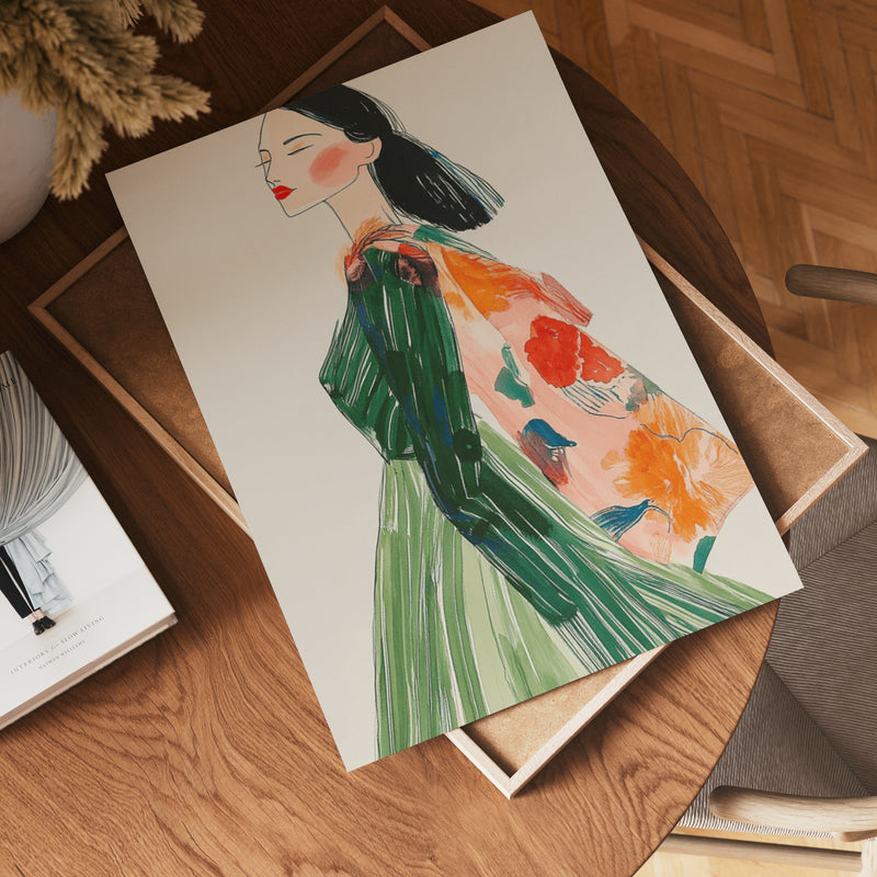 Woman With Coat Poster