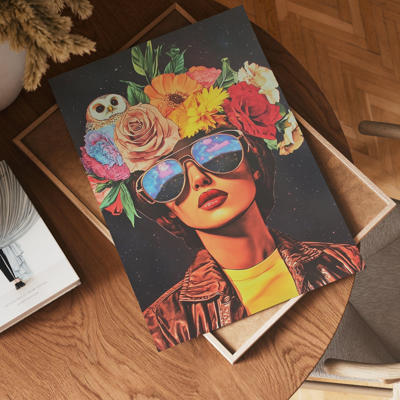 Floral Eyewear Portrait Poster