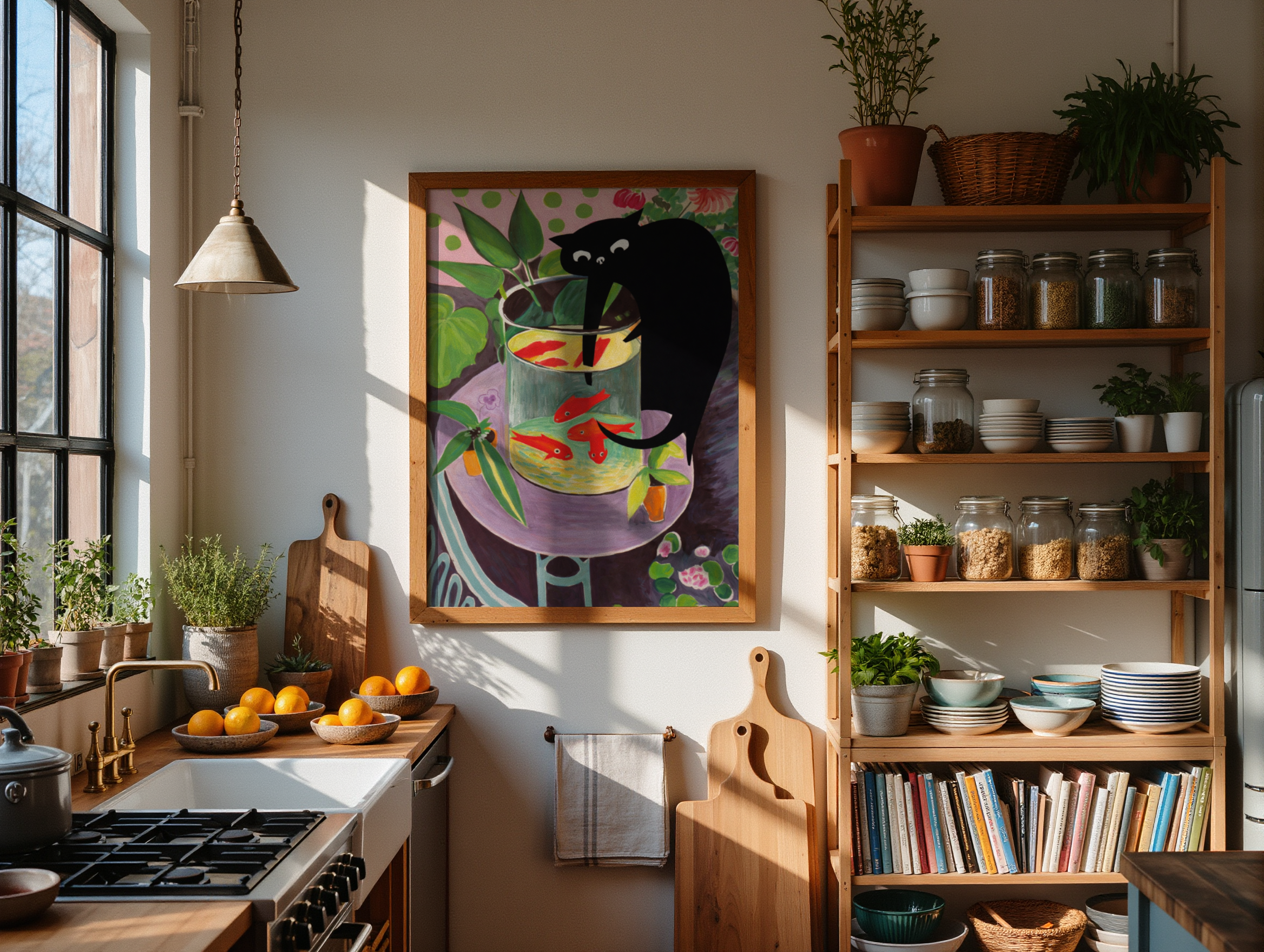 Curious Paws Aquarium Poster