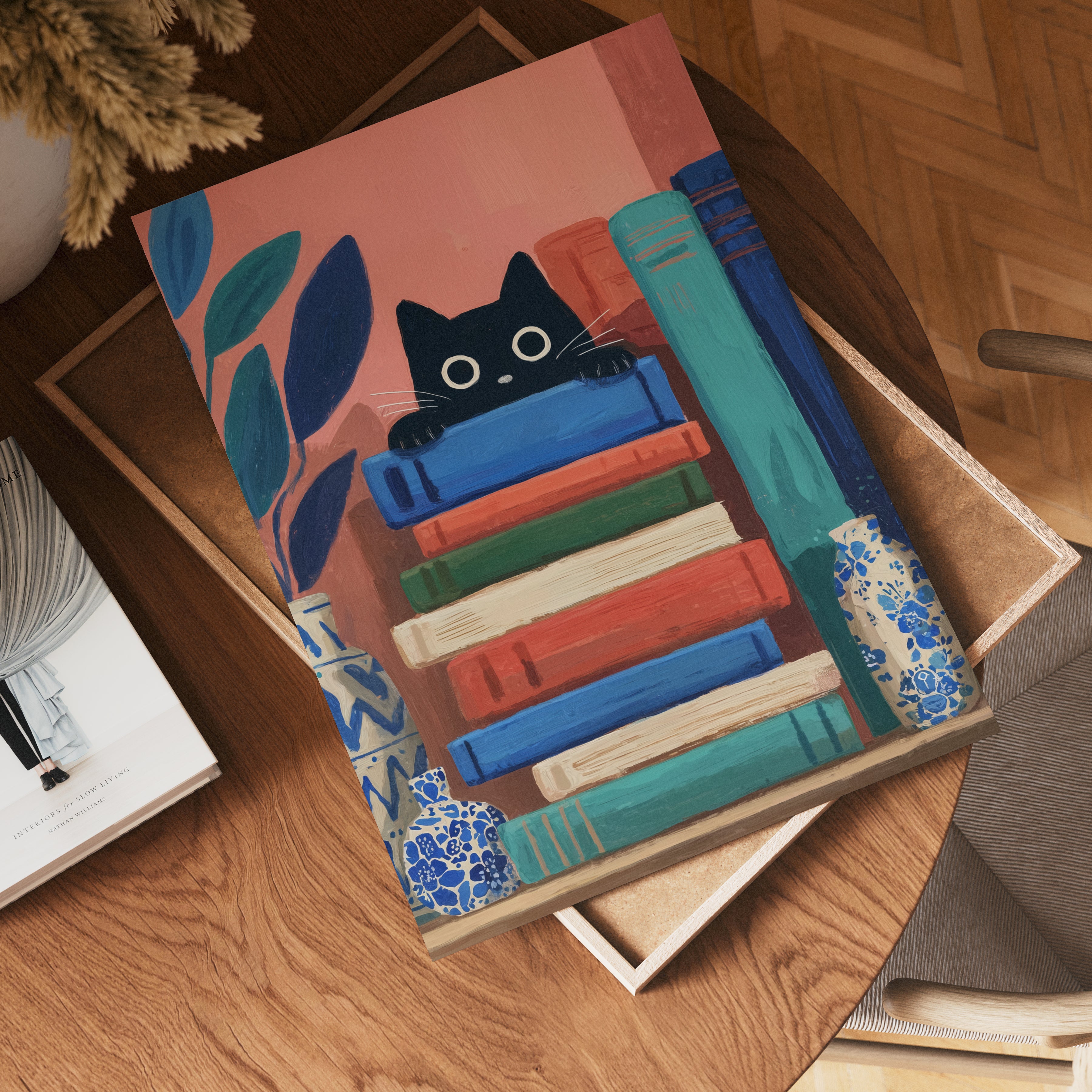 Curious Book Cat Poster