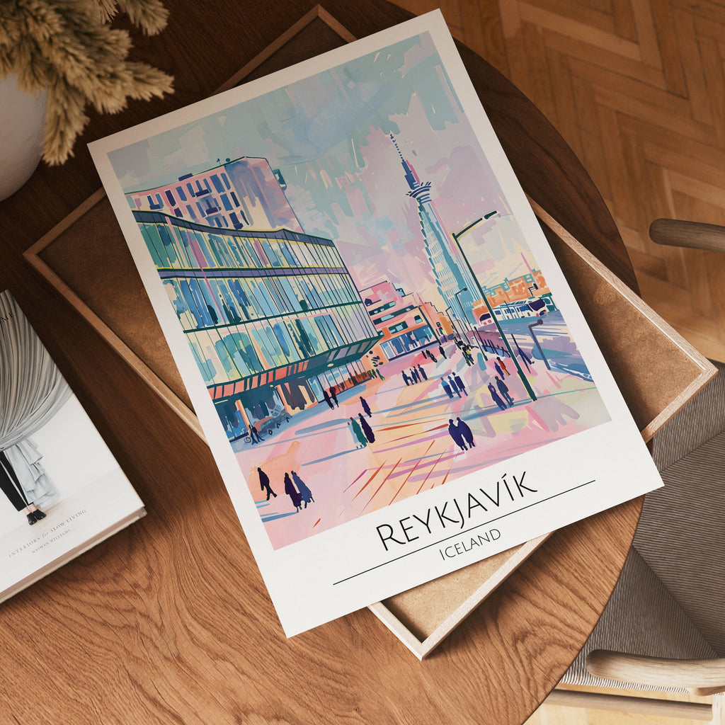 Reykjavik City Lights Poster