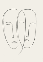 Scandinavian Twin Faces Poster