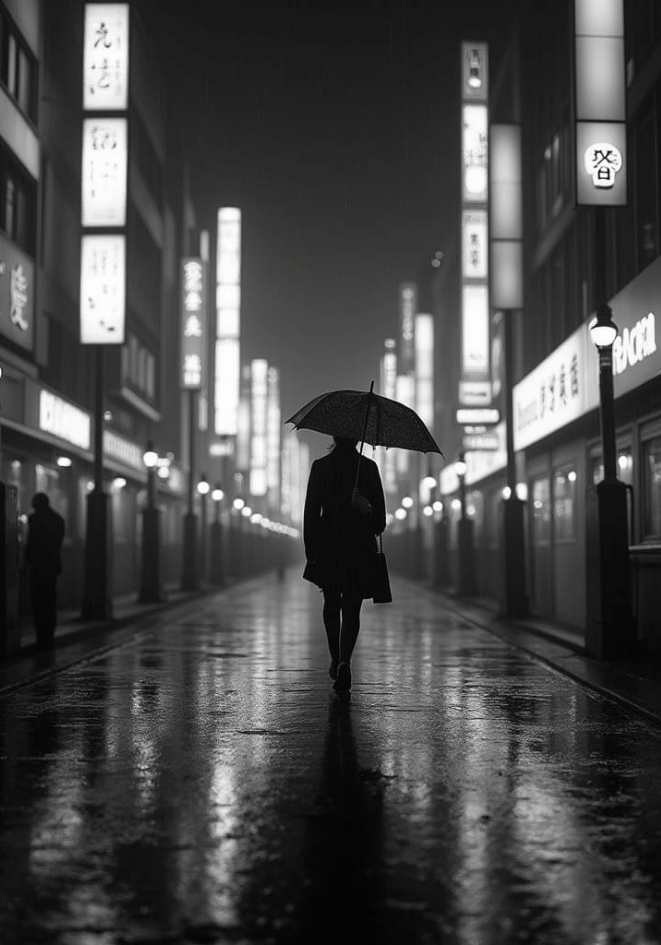 Lonely Walk in the Rain Poster